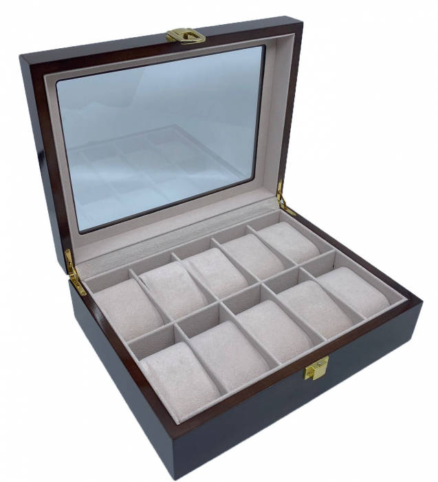 Cutie depozitare 10 ceasuri din lemn Classic Brown [5]