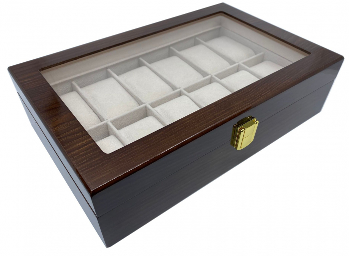 Cutie depozitare 12 ceasuri din lemn Classic Brown [2]