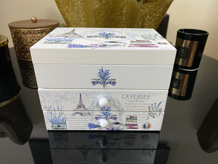 Cutie Muzicala din Lemn pentru Bijuterii Lavanda [2]