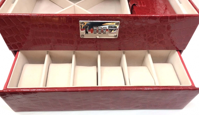 Cutie pentru Ceasuri si Bijuterii XL Croco D'une by Borealy, 30 x 20 x 22 cm [5]