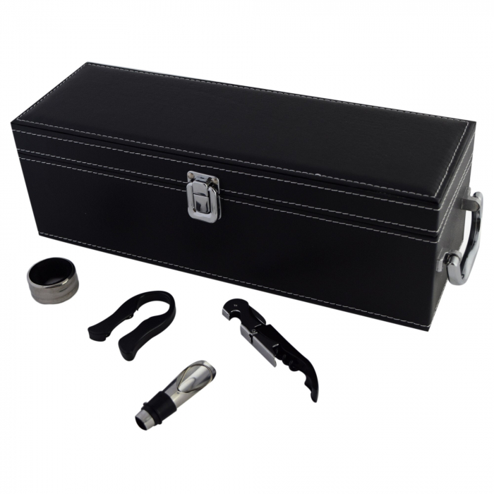 Cutie Vin Black cu 4 Accesorii (fara Sticla de Vin) [6]