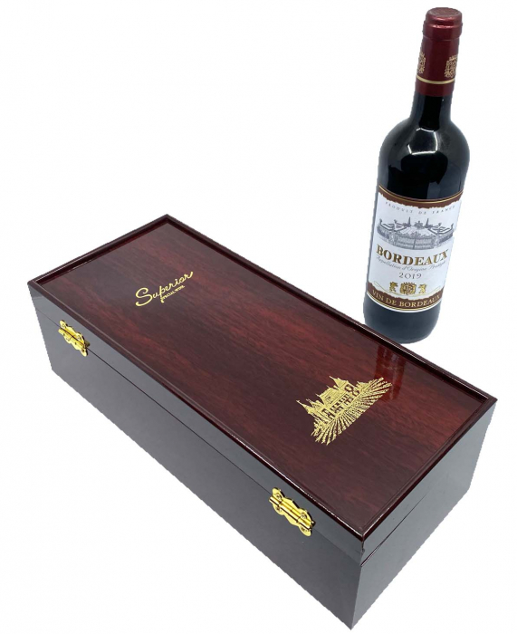 Cutie Vin Superior Special Wine cu 3 Accesorii & Vin Bordeaux Rosu Sec 0.75 l [2]