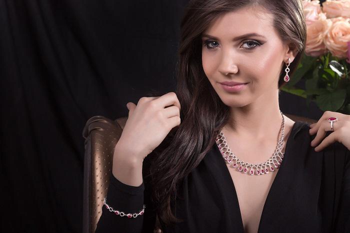 Dantelle Rubin Oscar Colier, Cercei, Brăţară şi Inel [4]