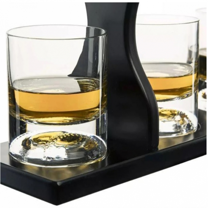 Decantor Bata de Baseball + 4 Pahare & Suport Lemn [6]