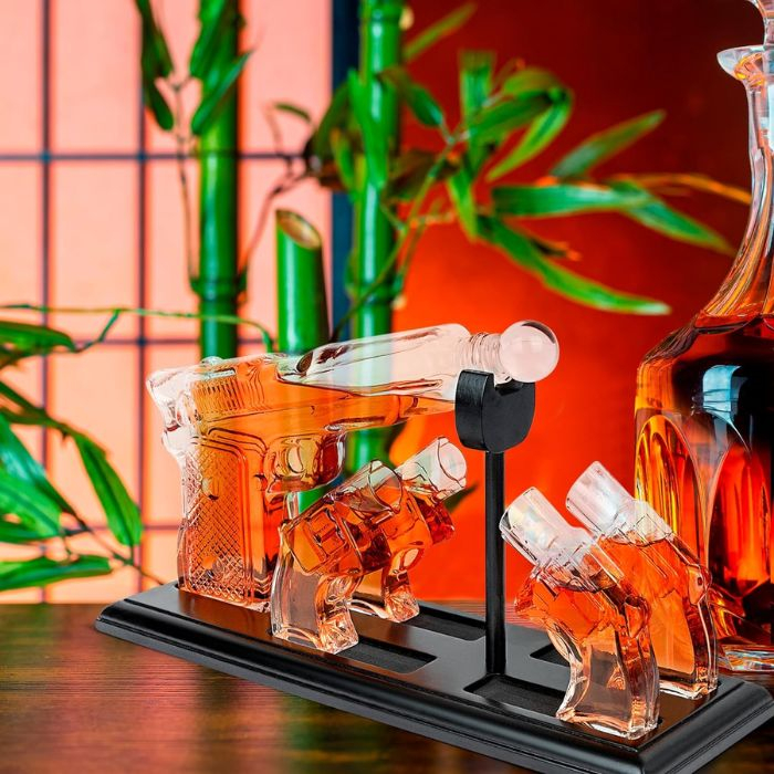 Decantor Shotgun cu Patru Pahare in forma de pistol Kitchen [4]