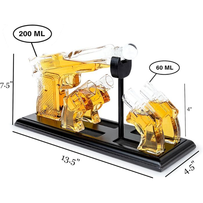 Decantor Shotgun cu Patru Pahare in forma de pistol Kitchen [2]