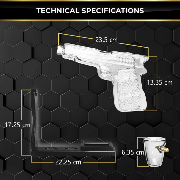 Decantor Shotgun cu Patru Pahare in forma de pistol Kitchen [6]