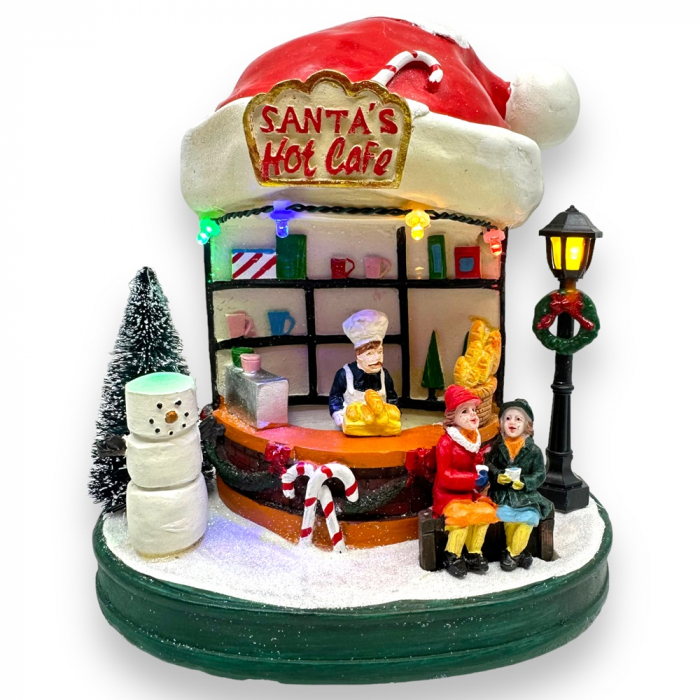 Decoratiune Christams Santa's Hot Cafe cu muzica si lumini [2]
