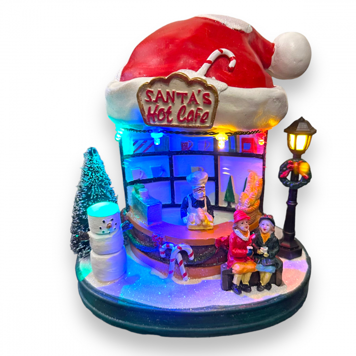 Decoratiune Christams Santa's Hot Cafe cu muzica si lumini [4]