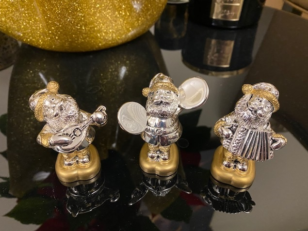 Set 3 statuete argintate Mos Craciun, by Valenti, made in Italy (8 cm inaltime) [2]