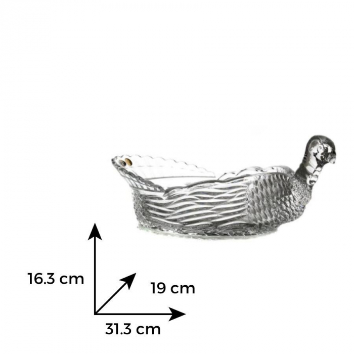 Decoratiune Găină - lucrata manual din Cristal de Bohemia, 31,5 cm [3]