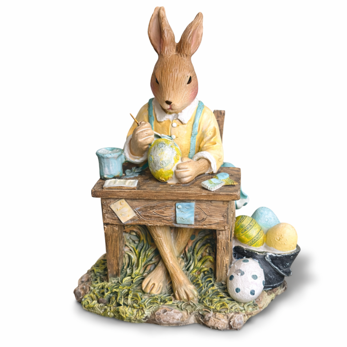 Figurină Iepuraș de Paște care Pictează Ouă Decorațiune Elegantă [1]