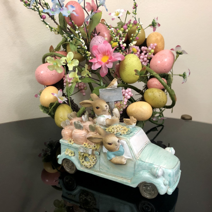 Decoratiune Masinuta Iepurasilor Cadou Paste 2023 [3]
