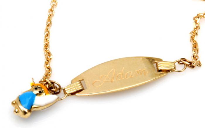 Bratara pentru Copii Borealy Aur Galben 9 K Angel Charm [2]