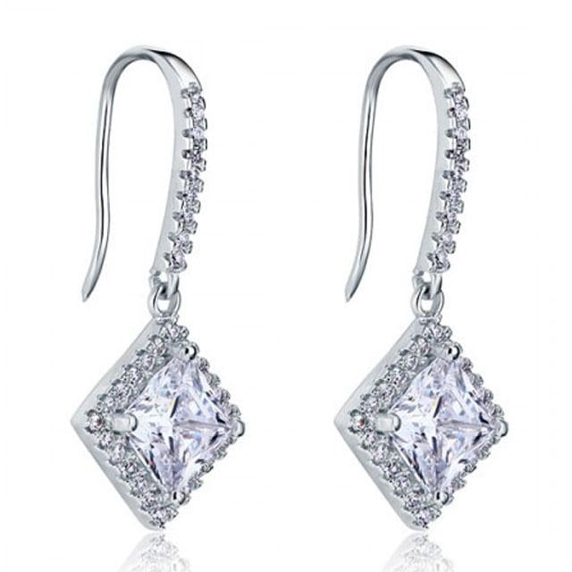 Cercei Borealy Argint 925 Diamonds Princess Dangle [3]