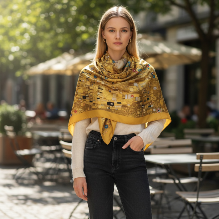 Esarfa Matase Kiss - Gustav Klimt [2]