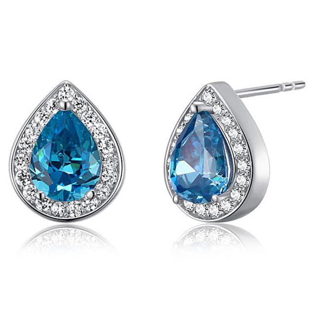 Cercei Borealy Argint 925 Simulated Blue Topaz Donna [2]