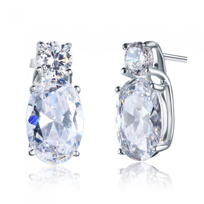 Cercei Argint 925 Double Clear Crystal, by Borealy [2]
