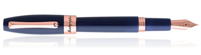 Fortuna Blue Rose Gold Fountain Pen by Montegrappa, Made in Italy [3]