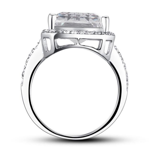 Inel Borealy Argint 925 Simulated Diamond 8.5 Carat Emerald Cut Anniversary Marimea 8 [4]