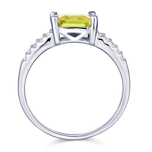 Inel Borealy Argint 925 Created Diamond Princess Yellow Canary Marimea 6 [4]