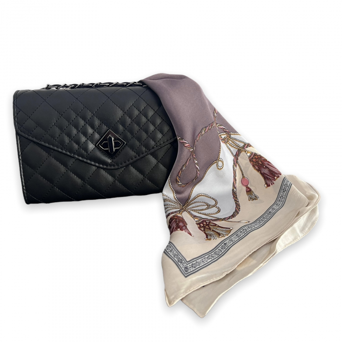 Geanta Black Elegance & Esarfa Matase & Set ceas si bratara Mateo Ferari [4]