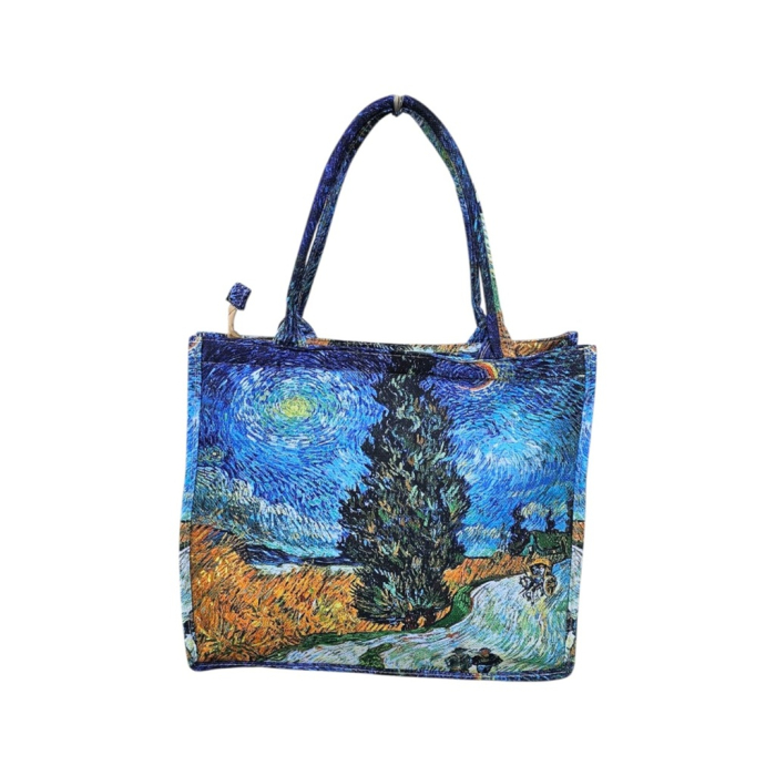 Geantă Flowers – Geantă Textil cu Imprimeu Artistic 35 x 40 cm [8]