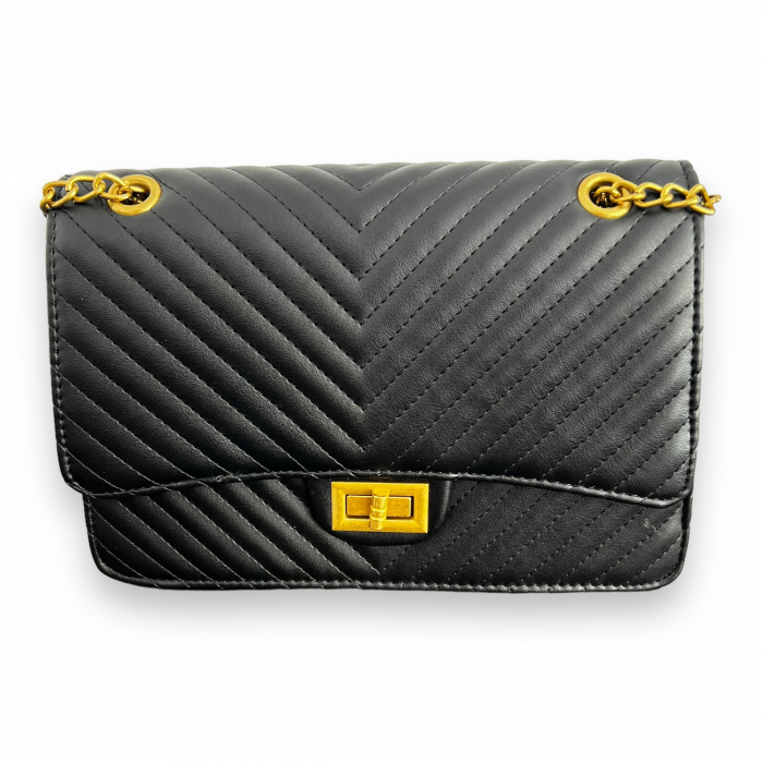 Geanta Black & Gold Elegance si Esarfa Matase Borealy [3]