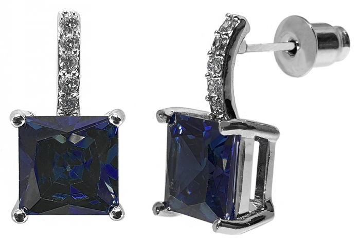 Geantă Poseta Cacharel Iris Bleumarine & Cercei Blue Fine by Borealy [7]