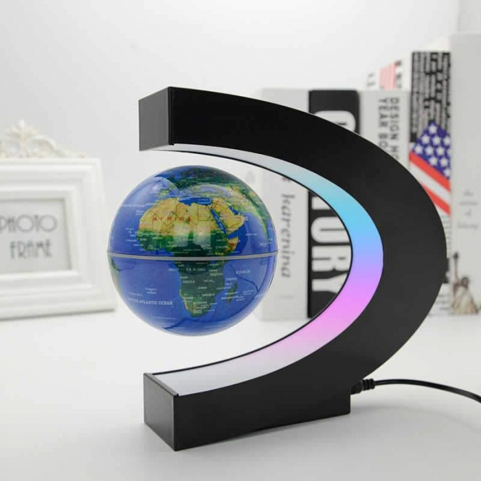 Glob Pământesc Levitaţie Magnetic cu leduri + Cadou Agenda Jurnal de Calatorii Piele Ecologica Maro [3]