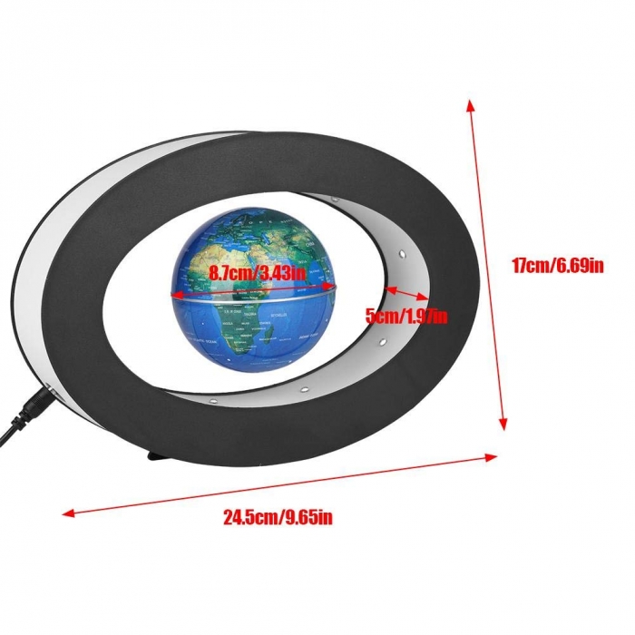 Glob Pământesc Oval Levitaţie Desk + Gratuit: Harta Razuibila a Lumii mare 82 x 59 cm [5]