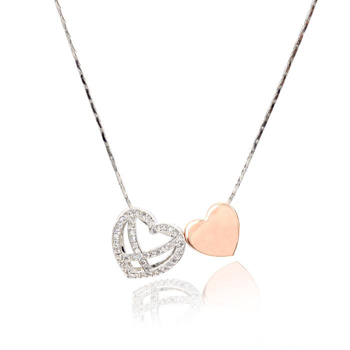 Diamond Heart White & Pink Set Medalion s Cercei y Borealy [6]