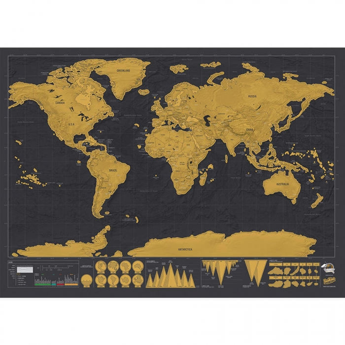 Harta razuibila mare Borealy “Am fost acolo” 82 cm x 59 cm Gold Edition Deluxe [3]