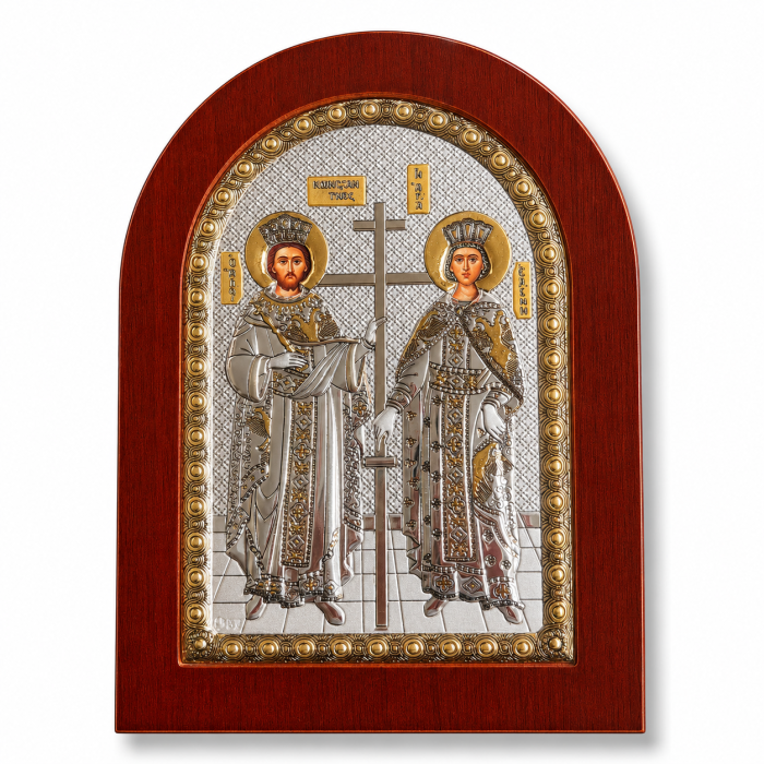 Icoană Argintata Sfinții Împărați Constantin și Elena [2]