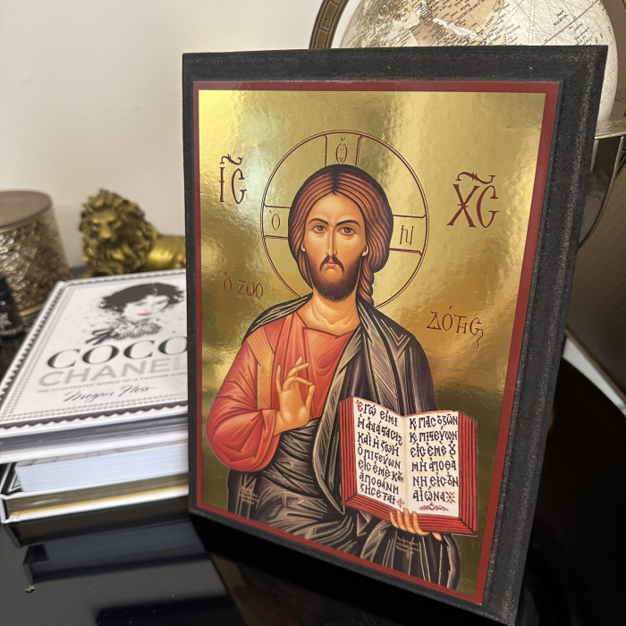 Icoana cu Domnul Iisus, lemn, 27 x 20 cm [3]