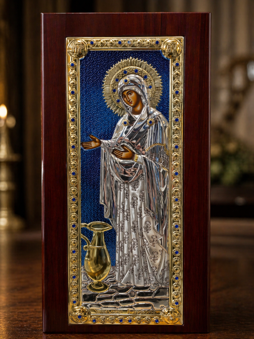 Icoana Fecioara Maria „Stareţa” Sporul Casei (Gherontissa) - Made in Grecia 16,5 x 36 cm [2]
