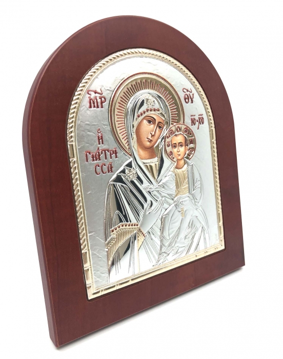 Icoana Maica Domnului si Pruncul placata cu aur si argint [3]