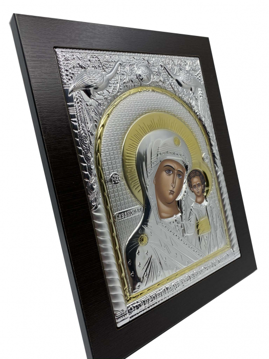Icoana Maica Domnului si Pruncul Iisus Placata cu Argint si Aur [4]