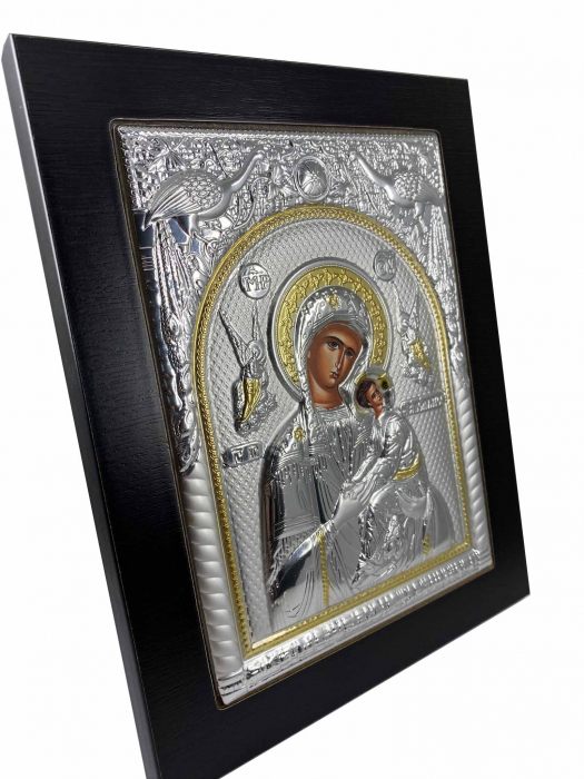 Icoana Maica Domnului si Pruncul Iisus placata cu Argint si Aur [3]