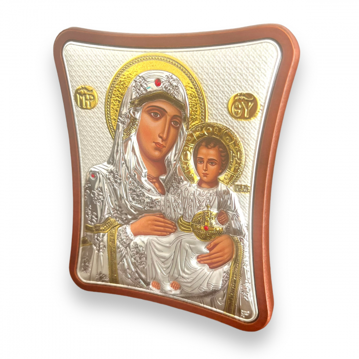 Icoană Maica Domnului si Pruncul, Placata cu Argint si Aur - METEORA ICONS [3]