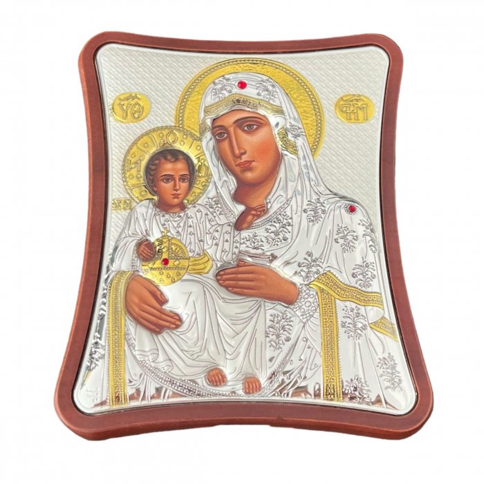 Icoană Maica Domnului si Pruncul, Placata cu Argint si Aur - METEORA ICONS [5]
