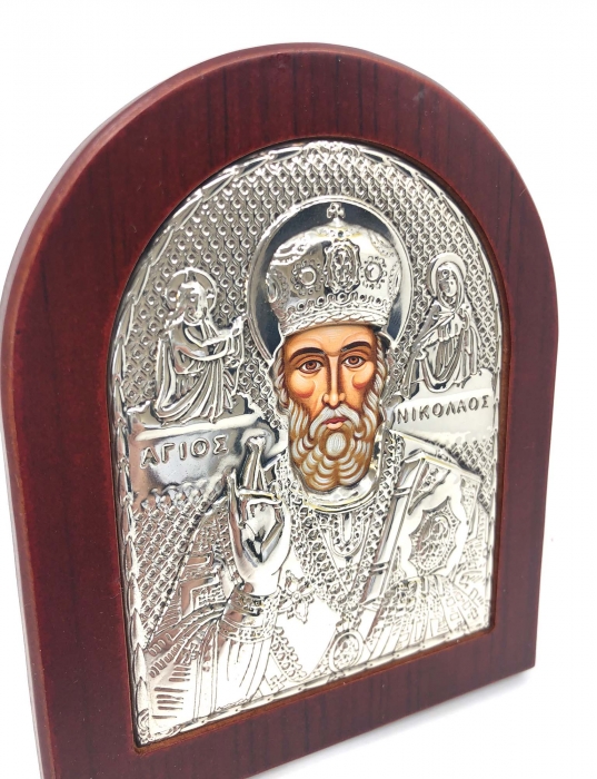 Icoana Sf. Nicolae placata cu aur si argint [2]