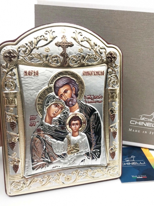 Icoana Sagrada Famiglia placata Aur si Argint by Chinelli - made in Italy [2]