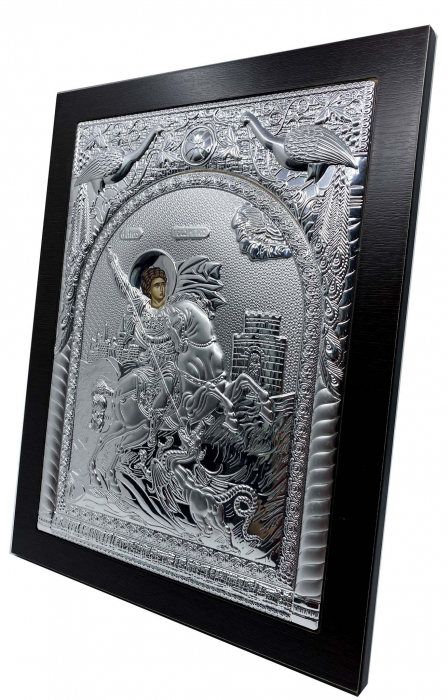 Icoana Sfantul Gheorghe placata cu Argint [2]