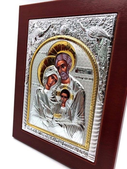 Icoana Sfânta Familie placata cu Argint si Aur Galben [2]