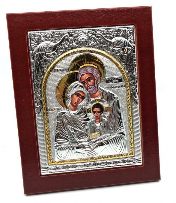 Icoana Sfânta Familie placata cu Argint si Aur Galben [3]