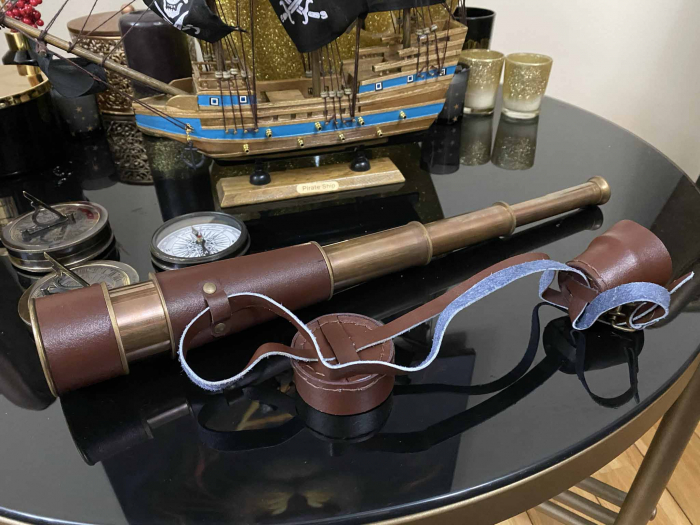 Pirates of the Seas: macheta corabie pirati, luneta functionala, busola + ceas solar functionale [6]