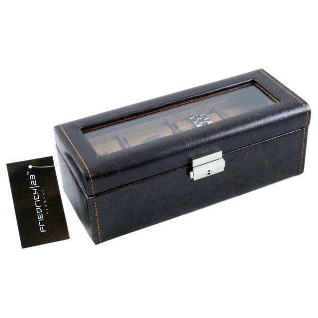 Set Cutie 4 Ceasuri Brown Leather by Friedrich si Note Pad Blue Hugo Boss [2]