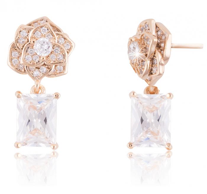 Cercei Borealy Argint 925 Gold Rose & Parfum Bvlgari Goldea [2]