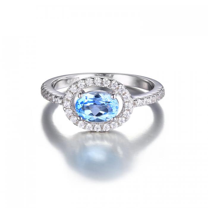 Inel Blue Ciel Natural Blue Topaz marimea 6 [3]